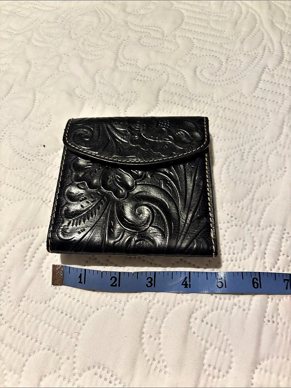 Patricia Nash Astra Tooled Leather Bifold Wallet Black